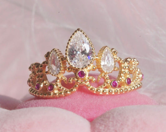 Princess Crown Ring, Princess Jewelry, Princess Crown Engagement Ring