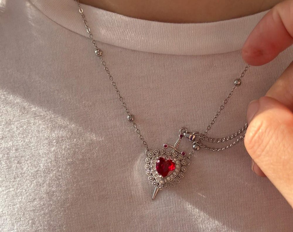 Couple Jewelry - Heart and Sword Necklace