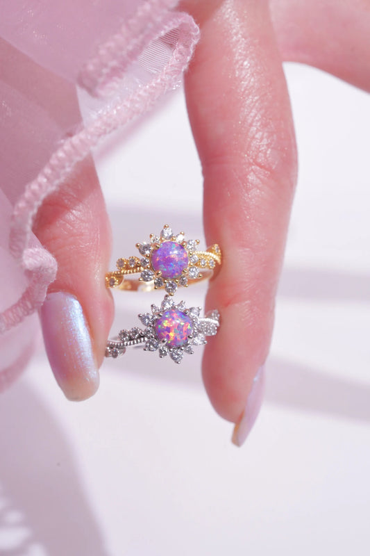Purple Sun Ring, Princess Crown Ring, Princess Jewelry, Princess Crown Engagement Ring, Geek Jewelry