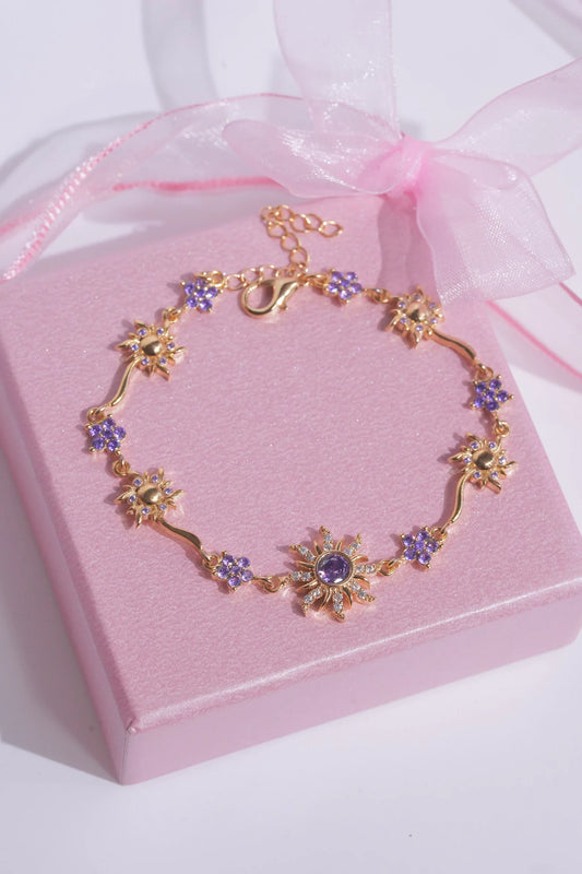 Sun Flower Bracelet-Sun Bracelet-Purple Bracelet